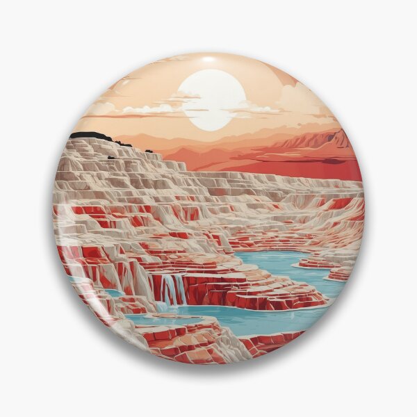 Item preview, Pamukkale Turkey Sunset Vintage Travel Poster designed and sold by TravelersGems.