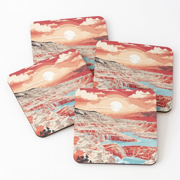 Item preview, Pamukkale Turkey Sunset Vintage Travel Poster designed and sold by TravelersGems.