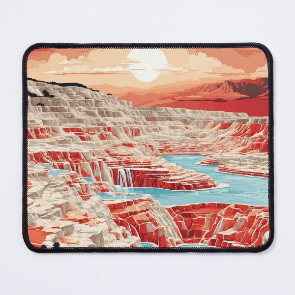 Item preview, Pamukkale Turkey Sunset Vintage Travel Poster designed and sold by TravelersGems.