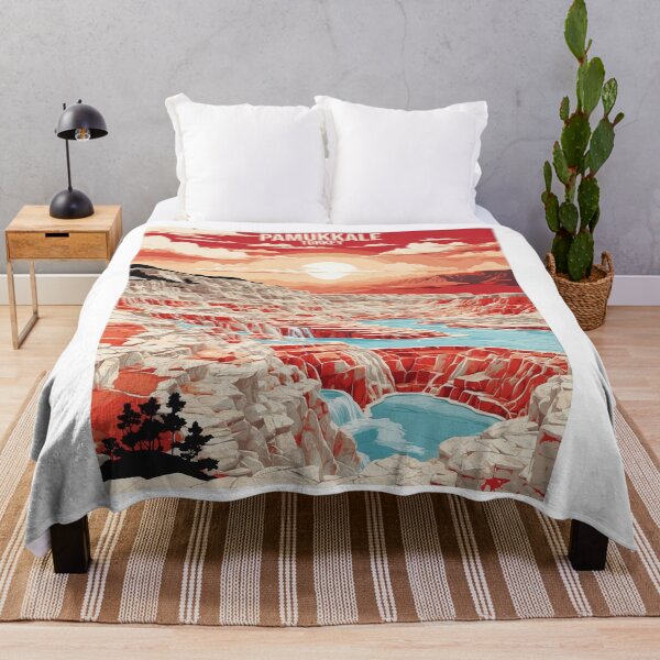 Item preview, Pamukkale Turkey Sunset Vintage Travel Poster designed and sold by TravelersGems.