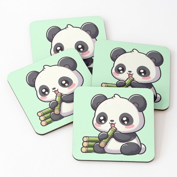 Item preview, Bamboo Bliss: Chibi Kawaii Panda's Snack Time designed and sold by TDKCustoms.