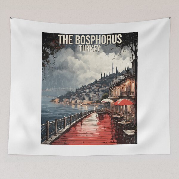 Item preview, The Bosphorus Turkey Sunset Vintage Travel Poster designed and sold by TravelersGems.