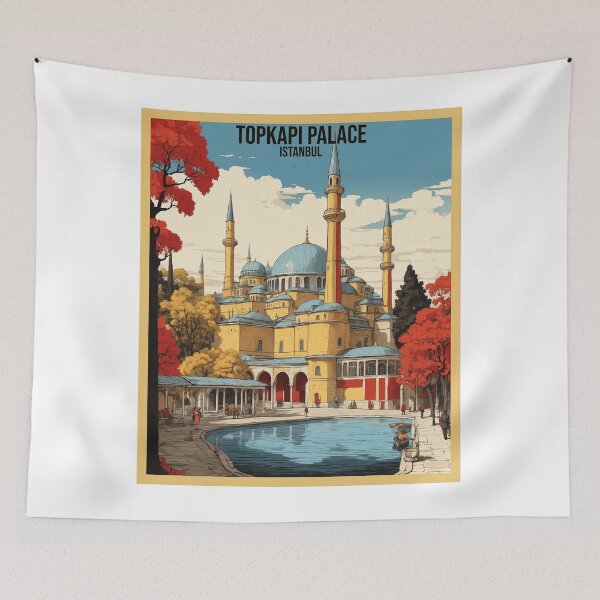 Item preview, Topkapi Palace Istanbul Turkey Sunset Vintage Travel Poster designed and sold by TravelersGems.
