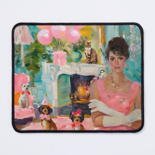 Item preview, Grandmillennial art, Party animals, whimsical fine art designed and sold by SophieClimaArt.