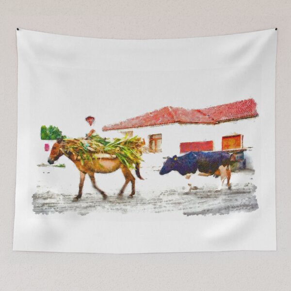 Item preview, Man on horseback followed by a cow in Malakastra designed and sold by Giuseppe Cocco.