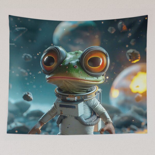 Item preview, Cute Curious Frog Exploring Outer Space designed and sold by Mullet Monkey.