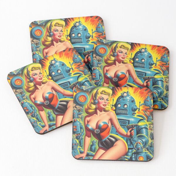 Item preview, Retro Robot Pin-up designed and sold by PulpVintage.