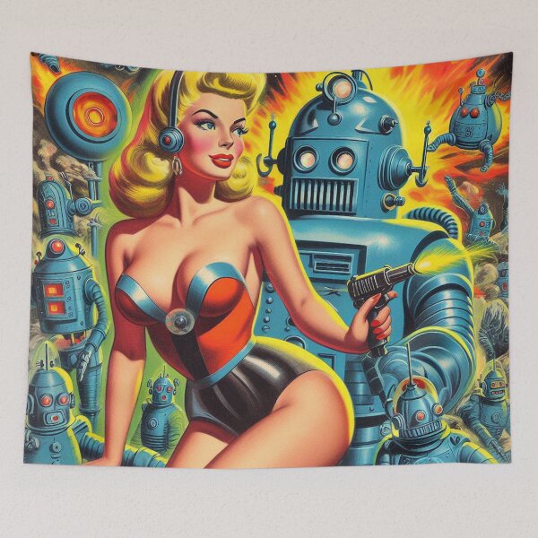 Item preview, Retro Robot Pin-up designed and sold by PulpVintage.