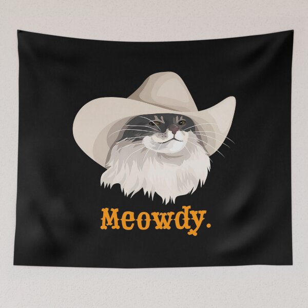 Item preview, Meowdy Cat Wearing A Cowboy Hat Meme designed and sold by RuGarcia.