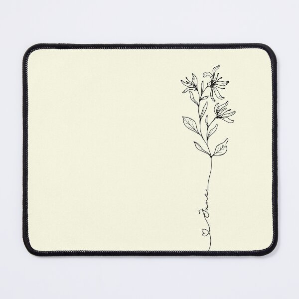 Item preview, Minimalist Boho Line Art Drawing Honey Suckle June Birth Flower designed and sold by LEILA ART SPACE.