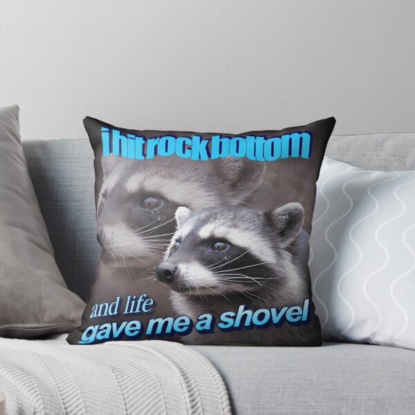 Item preview, I Hit Rock Bottom And Life Gave Me A Shovel Raccoon Word Art designed and sold by RuGarcia.