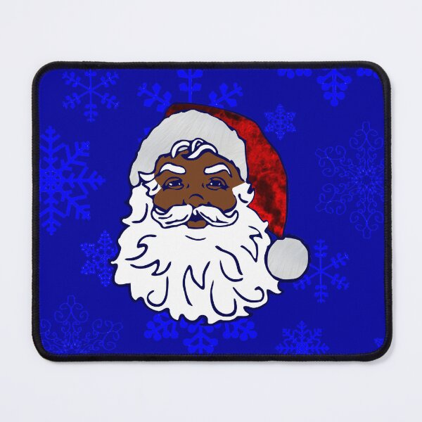 Item preview, blue christmas black santa snowflakes designed and sold by Gossip Rag.
