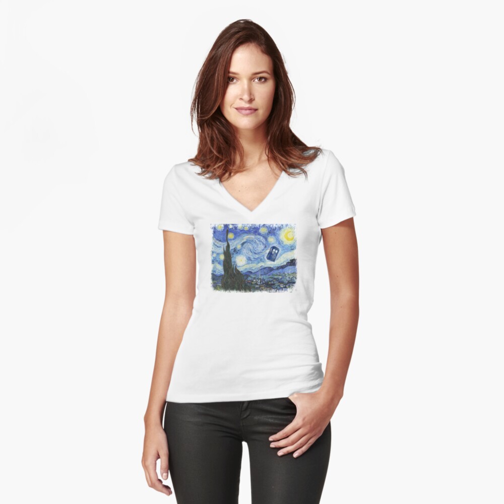Aperçu de l'œuvre T-shirt moulant col V créée et vendue par bosphorus.