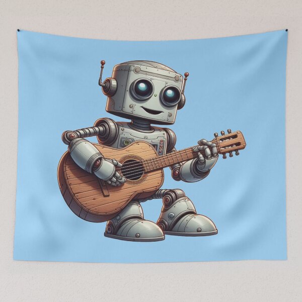 Item preview, Robo Rocker: Cartoon Robot Shredding on Guitar designed and sold by TDKCustoms.