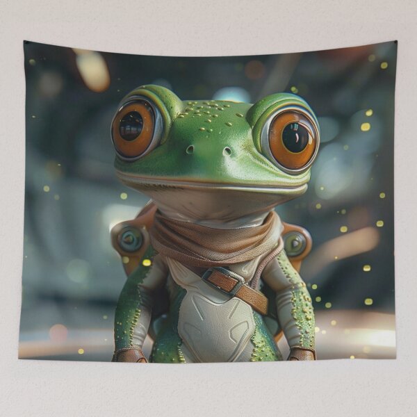 Item preview, Cute Curious Frog Astronaut on Space Station designed and sold by Mullet Monkey.
