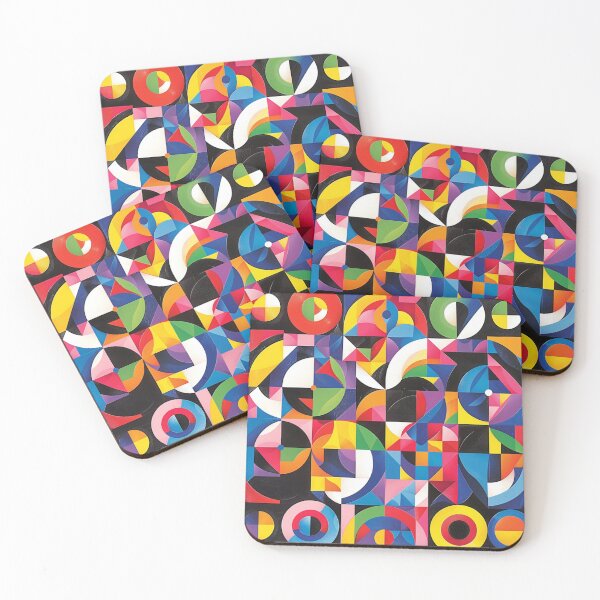 Item preview, Energetic Geometric Fusion: Bold Color Pattern designed and sold by Ace Apparel  Attire.