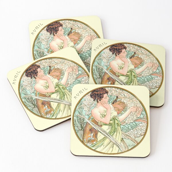 Item preview, Art Nouveau April Calendar Alphonse Mucha designed and sold by JoolyA.