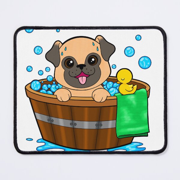 Item preview, Pug Taking a Bath designed and sold by ArkainStudios.