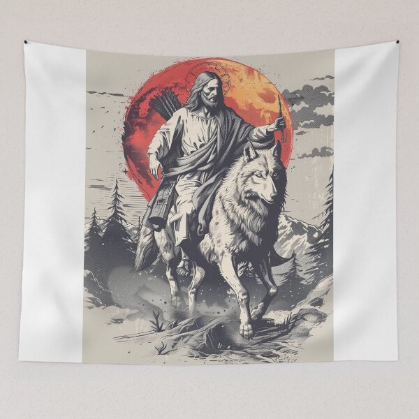 Item preview, Jesus rides the wolf king designed and sold by Rockwpapart.