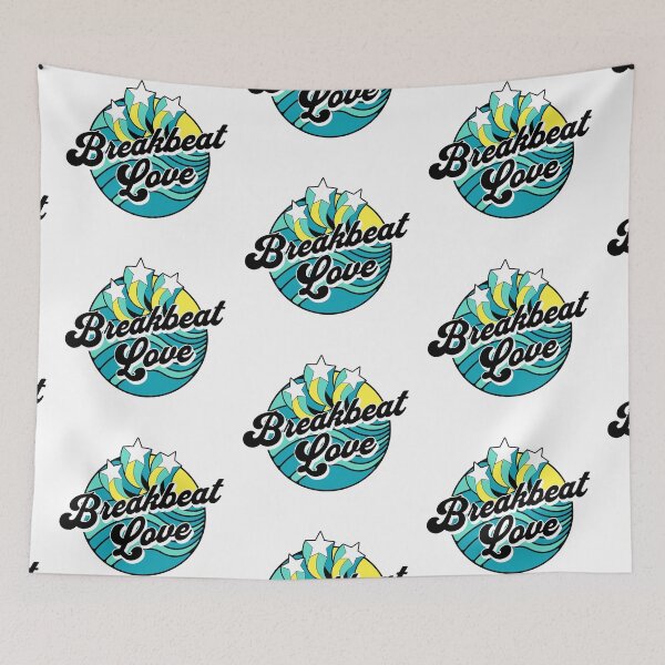Item preview, BREAKBEAT  - Love Waves Stars (Black/Yellow/Blue)  designed and sold by Discothreadz.