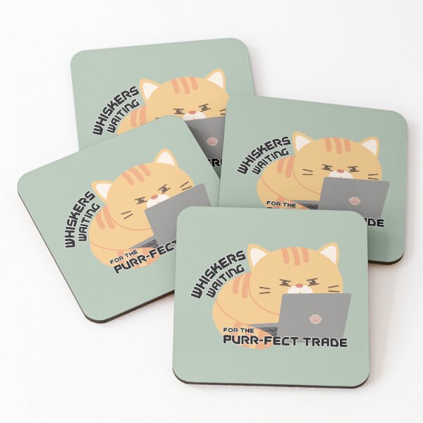 Item preview, Whiskers Waiting for the Purr-fect Trade | Cat Focused on Stock Market designed and sold by Kimochi-Shop.