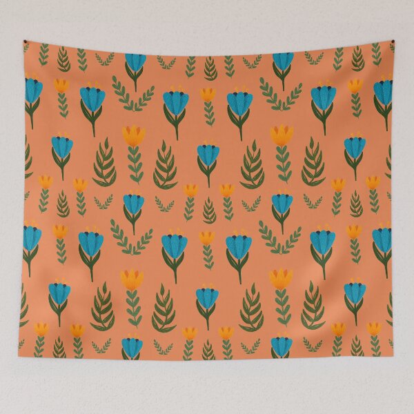 Item preview, Folk Art Flowers, Orange designed and sold by serafineaandd.