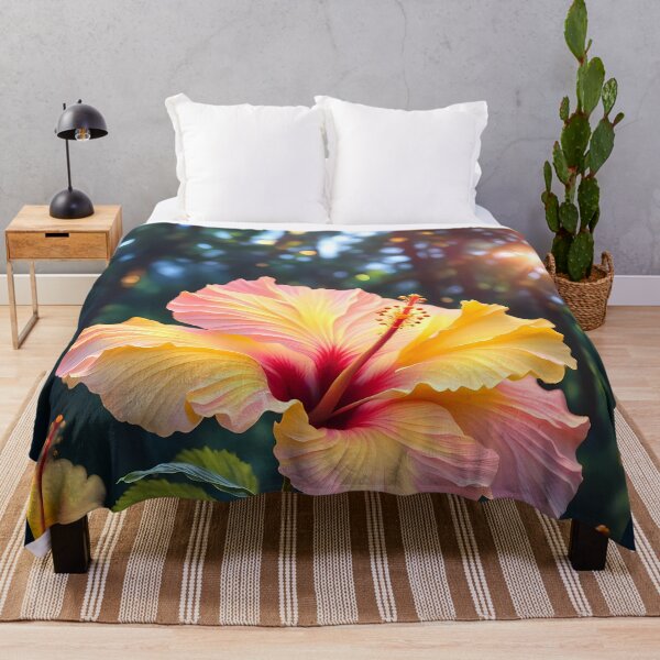 Item preview, Yellow and pink Hibiscus flower designed and sold by WalterGomes.