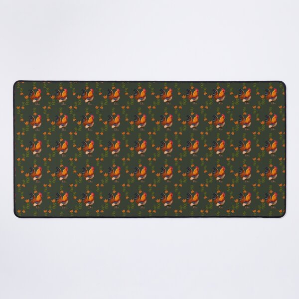 Item preview, Folk Art Chickens, Dark Green designed and sold by serafineaandd.