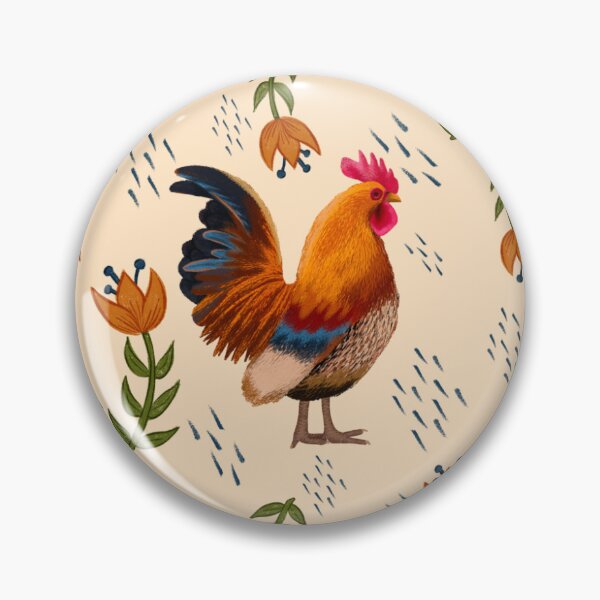 Item preview, Folk Art Chickens, Ivory designed and sold by serafineaandd.