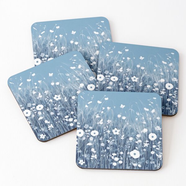 Item preview, blue and white flowers fields designed and sold by NingningS.