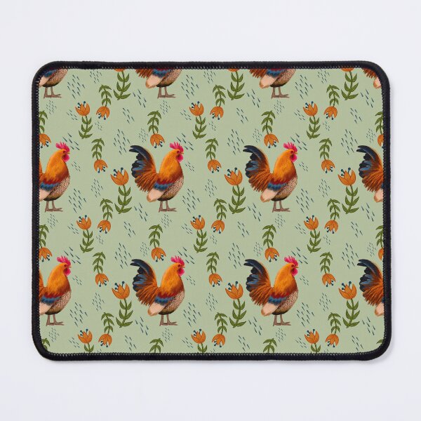 Item preview, Folk Art Chickens, Light Green designed and sold by serafineaandd.