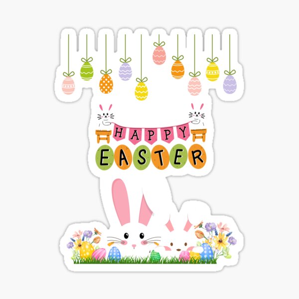 Item preview, Happy Easter rabbit and easter egg No.1 designed and sold by DigiArtNDesign.