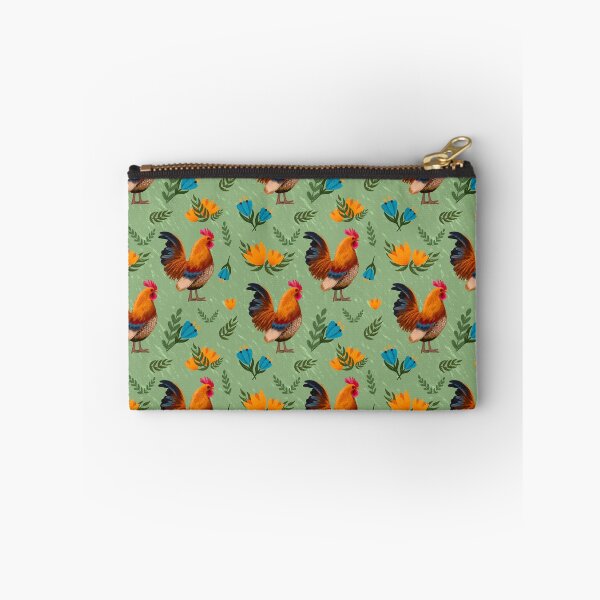 Item preview, Folk Art Chickens, Sage Green designed and sold by serafineaandd.