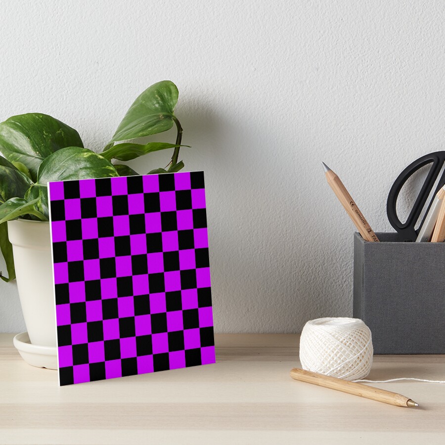 "Black and Purple Checkerboard Pattern" Art Board Print for Sale by Lainey1978 Redbubble