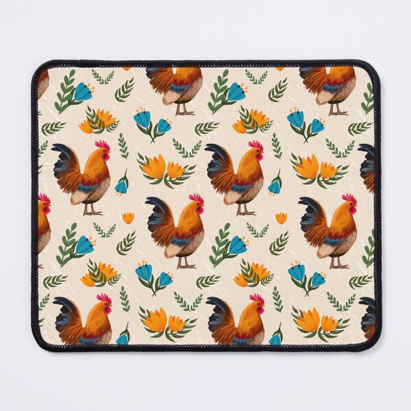 Item preview, Folk Art Chickens, Cream designed and sold by serafineaandd.