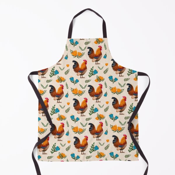 Item preview, Folk Art Chickens, Cream designed and sold by serafineaandd.