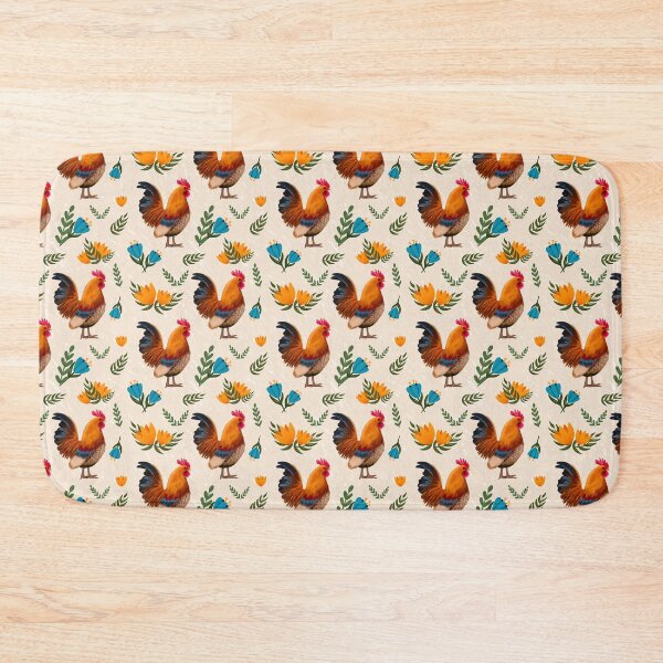 Item preview, Folk Art Chickens, Cream designed and sold by serafineaandd.