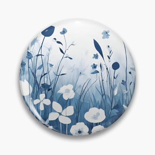 Item preview, Flowers blooms abstract blue and white designed and sold by NingningS.