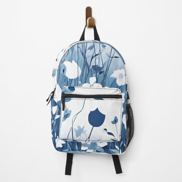 Item preview, Flowers blooms abstract blue and white designed and sold by NingningS.