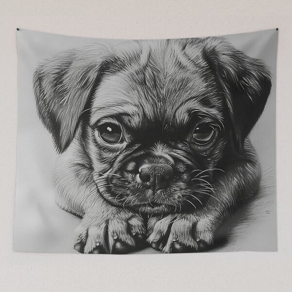 Item preview, Cute sad puppy pencil drawing designed and sold by CatsAndDogs-TF.