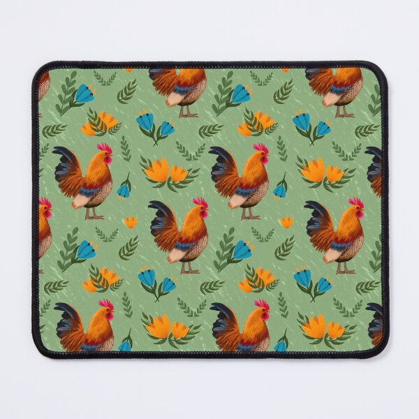 Item preview, Folk Art Chickens, Sage Green designed and sold by serafineaandd.