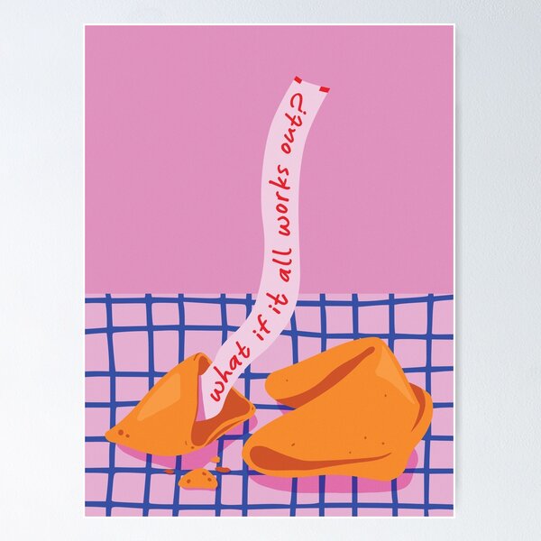 Item preview, What if it all works out fortune cookie illustration designed and sold by Dazzline Designs.