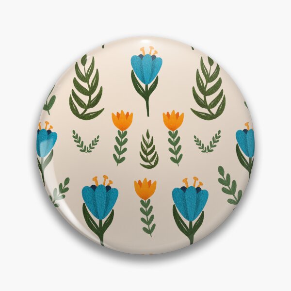 Item preview, Folk Art Flowers, Cream designed and sold by serafineaandd.