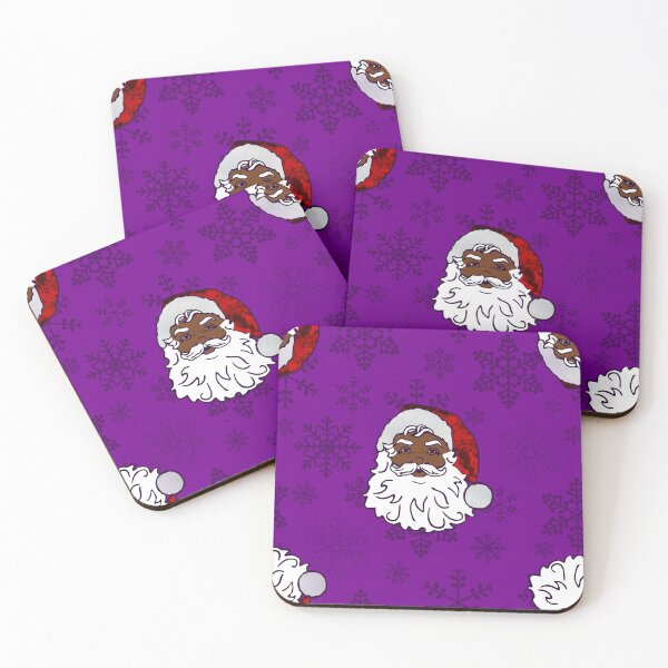 Item preview, purple christmas black santa snowflakes designed and sold by Gossip Rag.