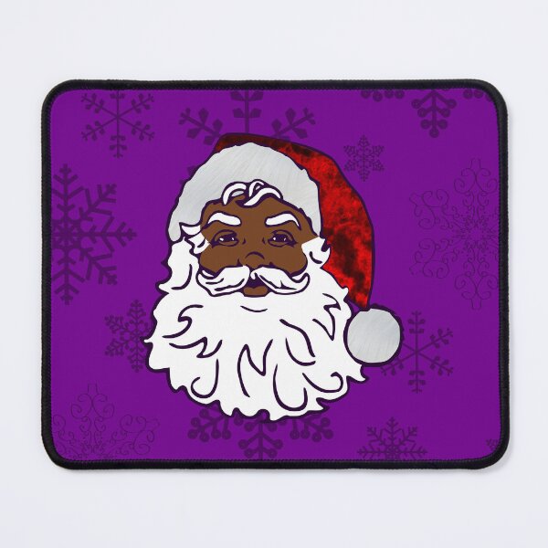 Item preview, purple christmas black santa snowflakes designed and sold by Gossip Rag.