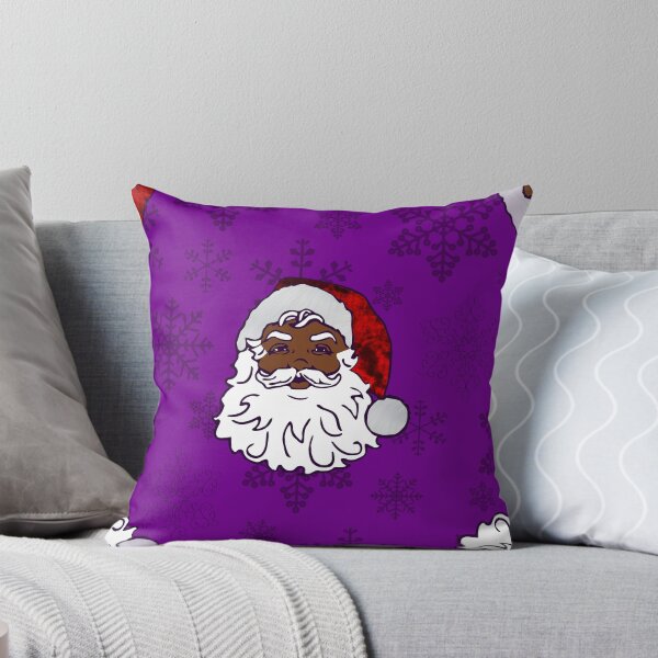 Item preview, purple christmas black santa snowflakes designed and sold by Gossip Rag.