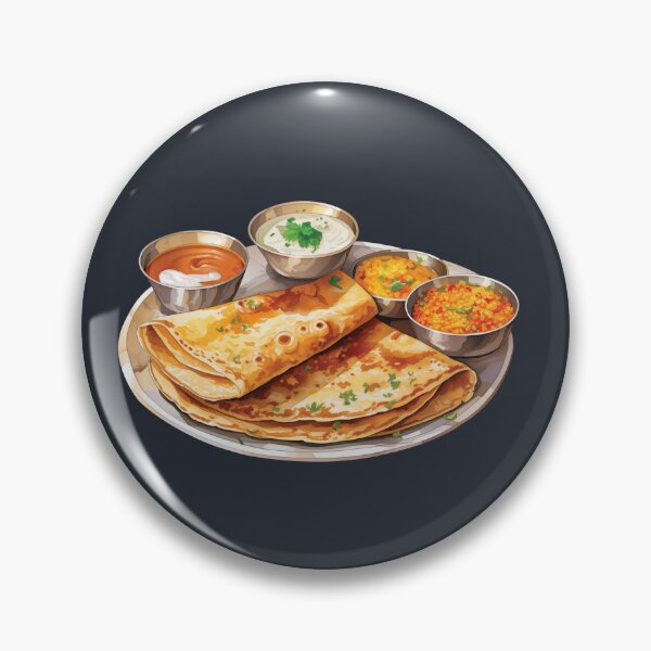 Item preview, South Indian Dosa Served With Curry And Condiments designed and sold by Alicia Chee.