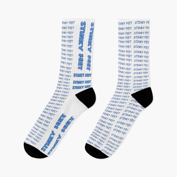 Item preview, White and Blue Stinky Feet Socks designed and sold by kristalcurt.