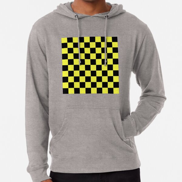 Black and top yellow checkered hoodie