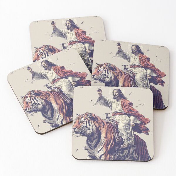 Item preview, Jesus rides a tiger king designed and sold by Rockwpapart.